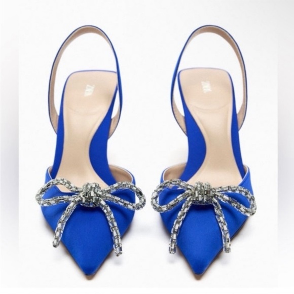 EMBELLISHED BOW HEELED SLINGBACKS - Picture 4 of 13